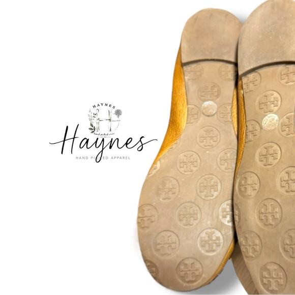 TORY BURCH | Reva - Tan Leather Ballet Flats Size 7M {B10} - Picture 4 of 8